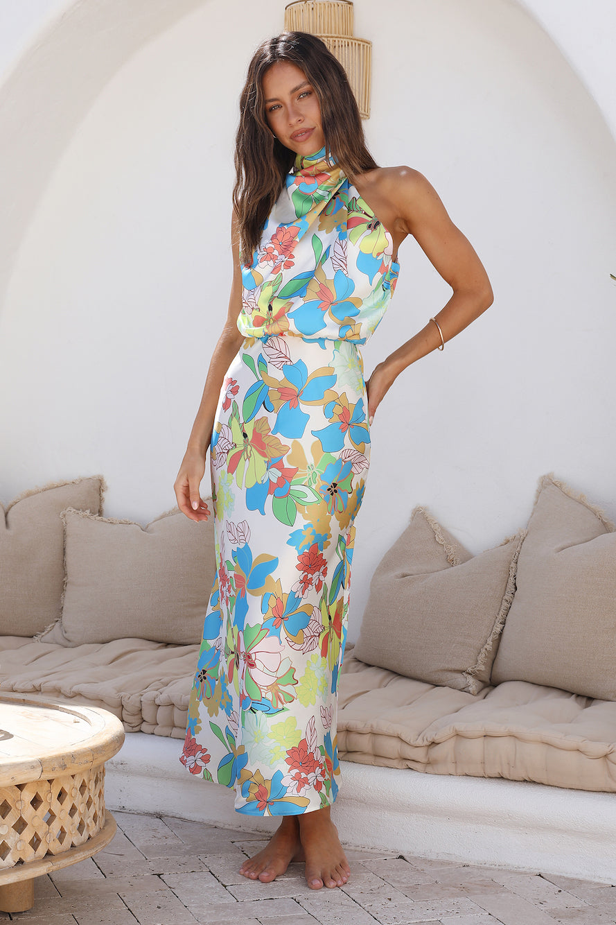 Garden Orchid Maxi Dress Blue-Seaa Fashion