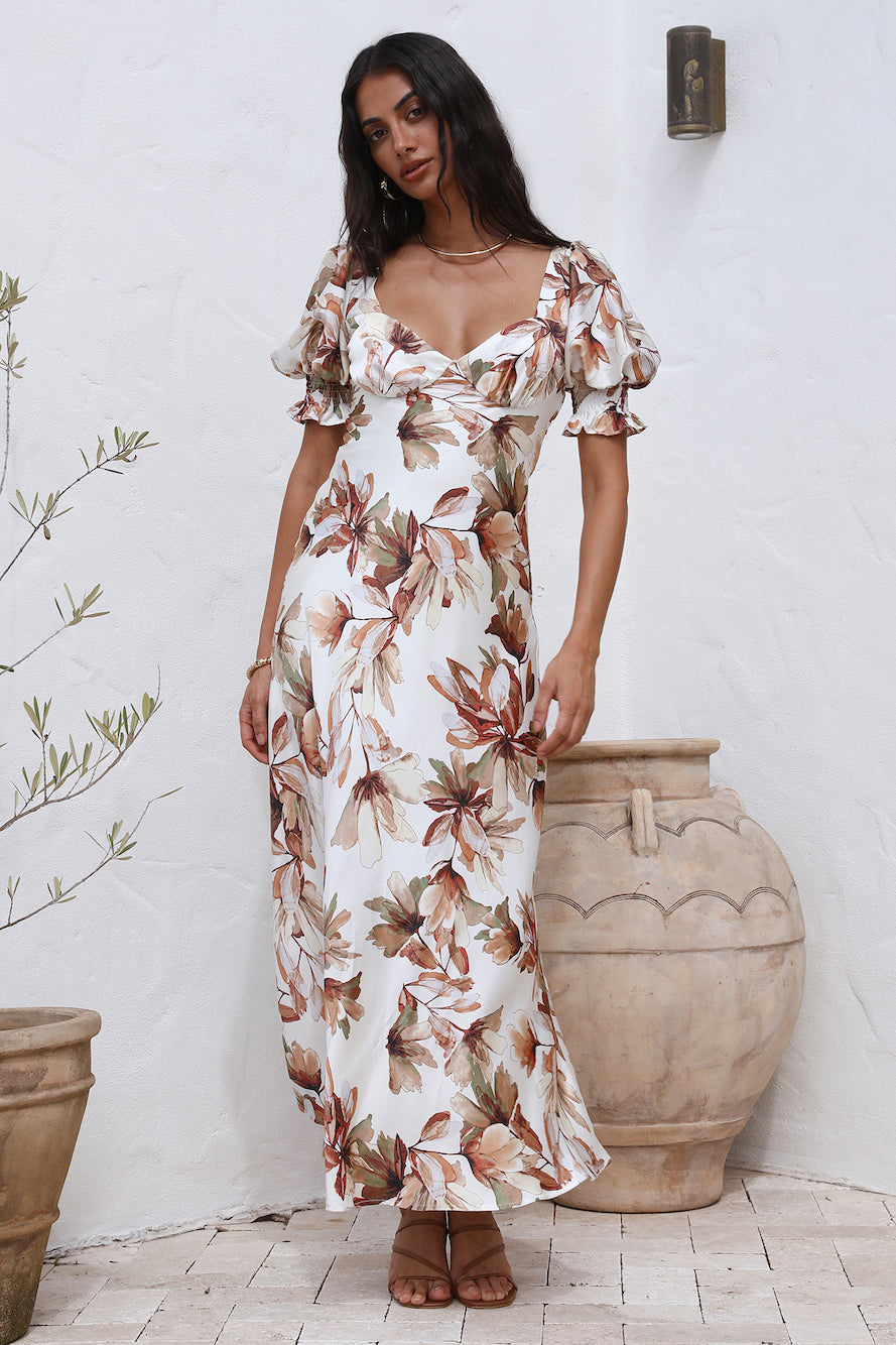Whimsical Heart Maxi Dress Brown-Seaa Fashion