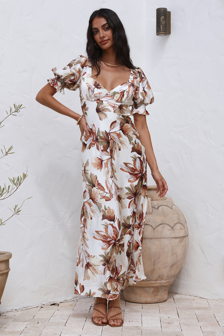 Whimsical Heart Maxi Dress Brown-Seaa Fashion