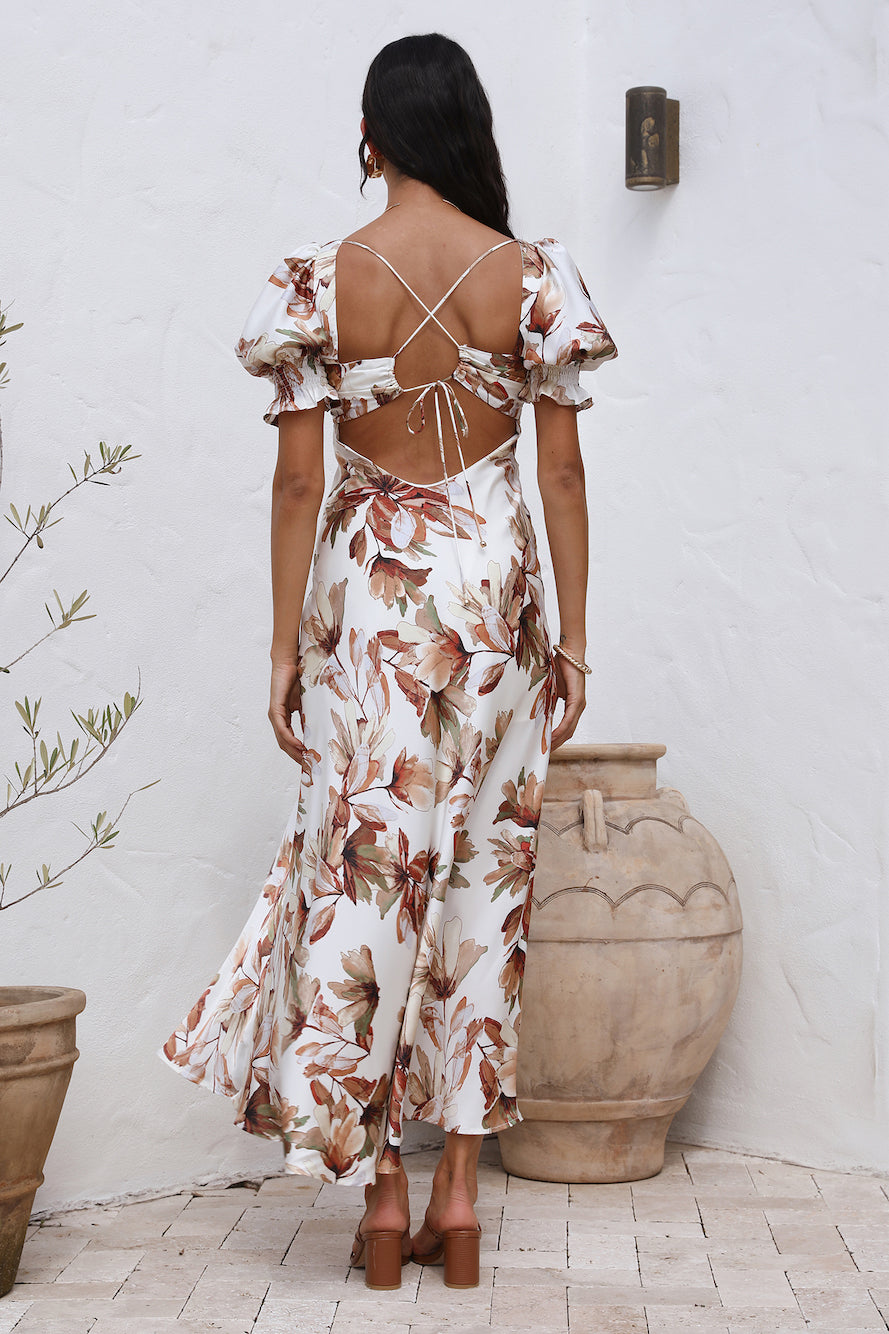 Whimsical Heart Maxi Dress Brown-Seaa Fashion