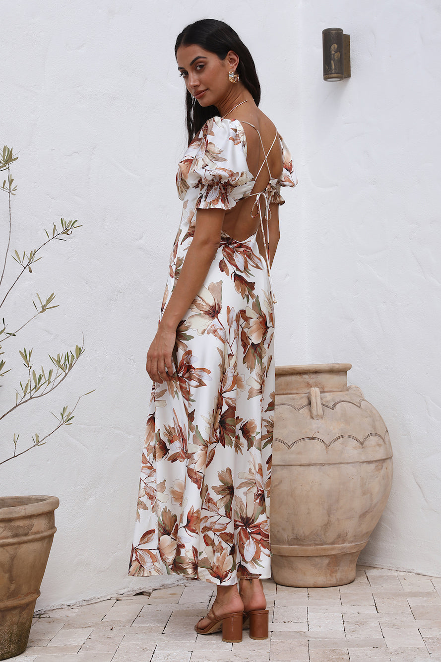 Whimsical Heart Maxi Dress Brown-Seaa Fashion