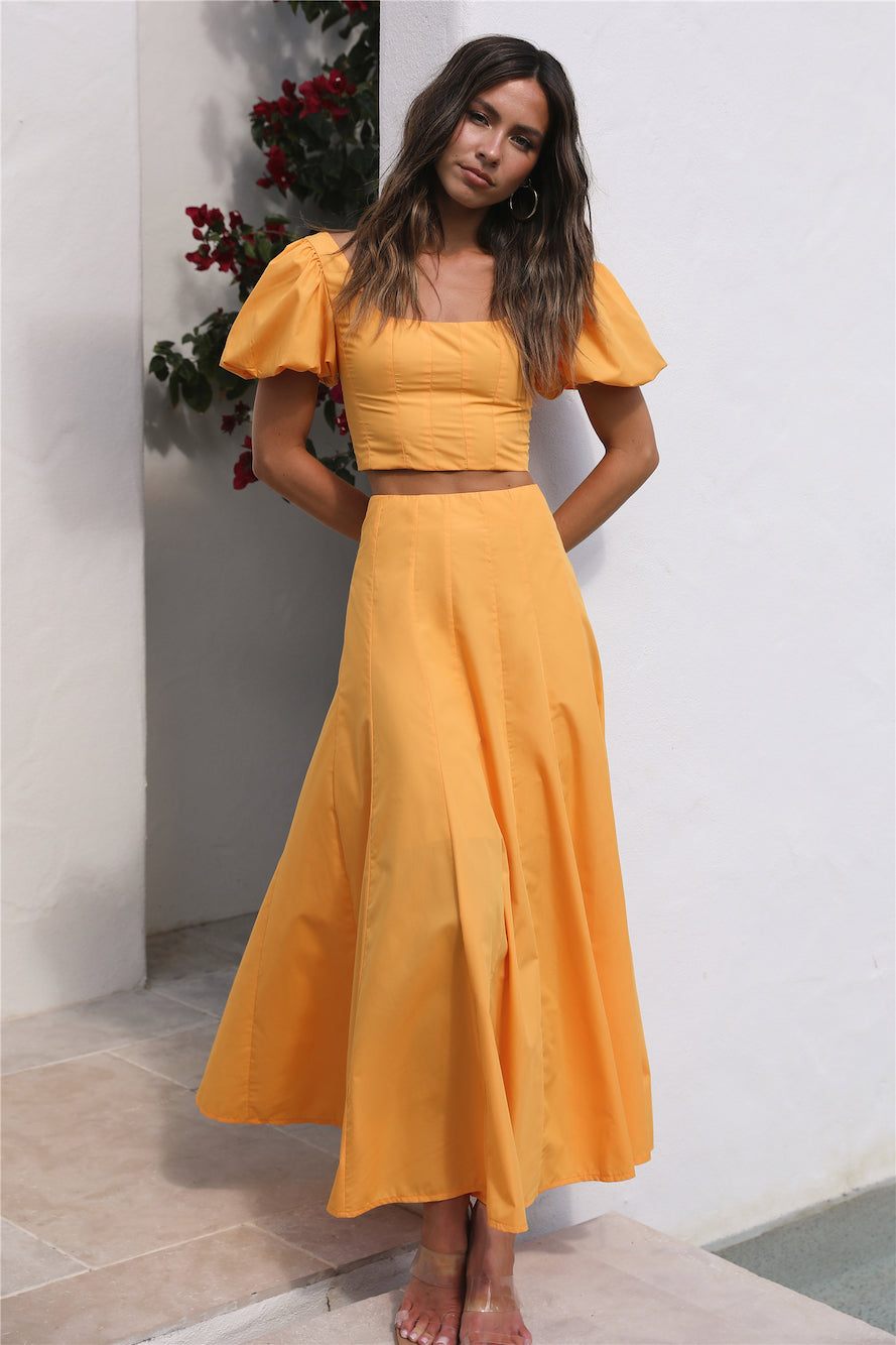 Cool And Calm Maxi Skirt Mustard-Seaa Fashion