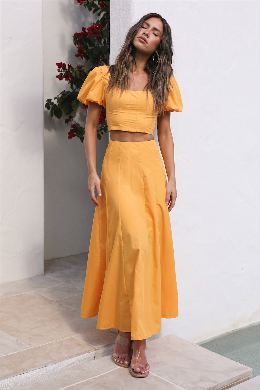 Cool And Calm Maxi Skirt Mustard-Seaa Fashion