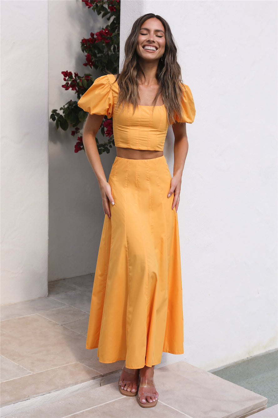 Cool And Calm Maxi Skirt Mustard-Seaa Fashion