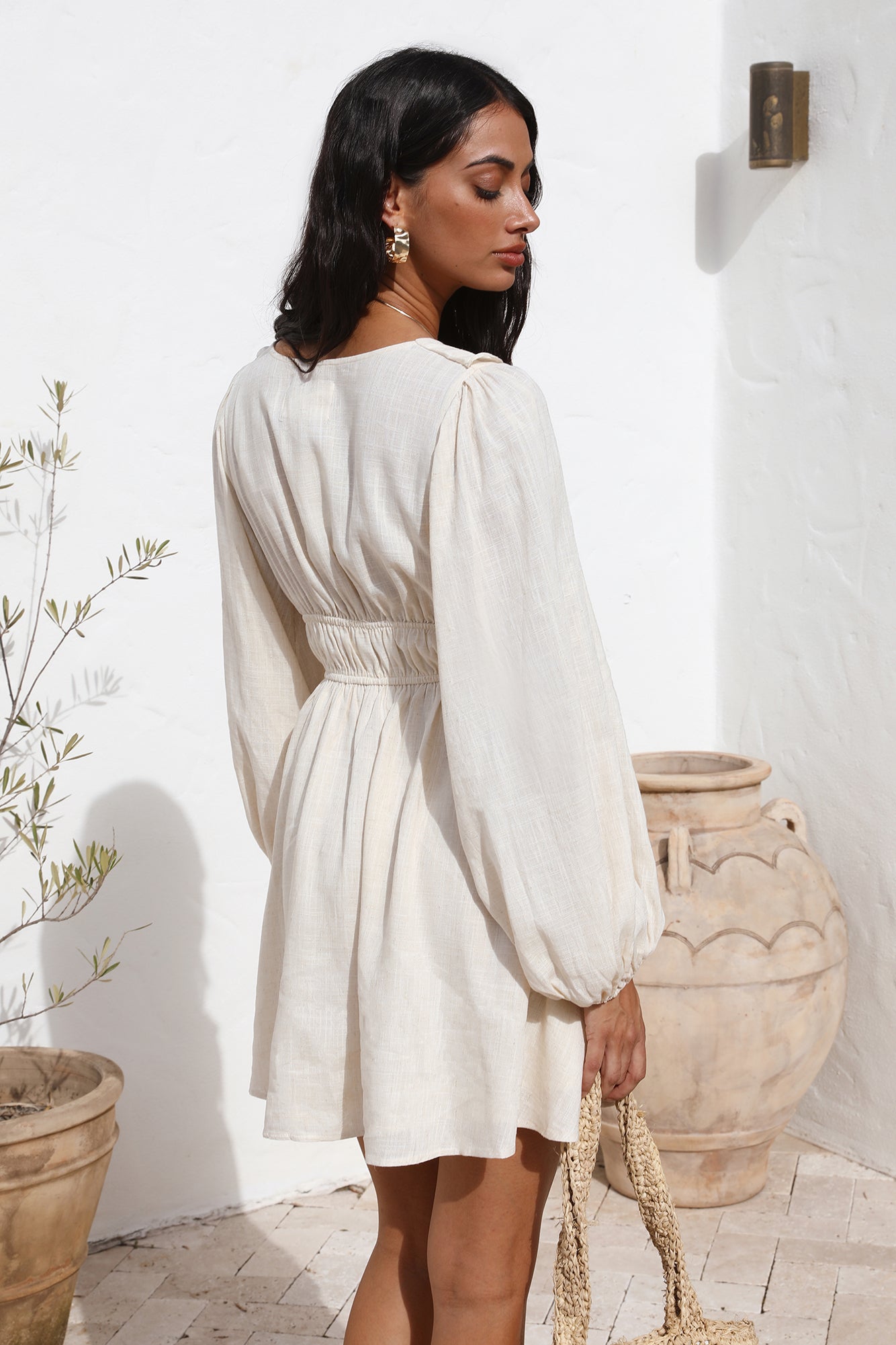 No Need To Talk Dress Beige-Seaa Fashion