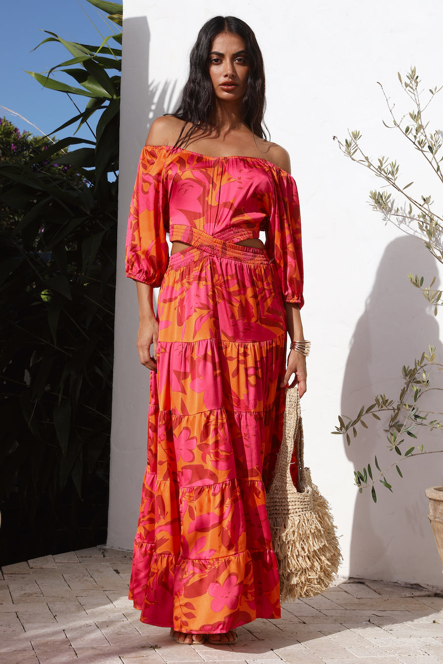 Adventures in Rome Maxi Dress Pink-Seaa Fashion