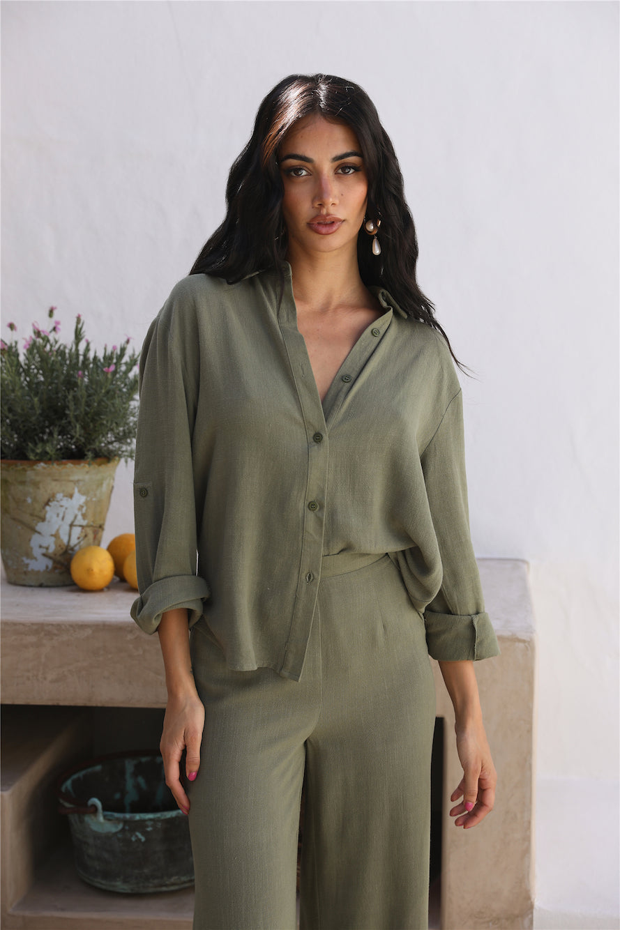 SEVEN WONDERS Kym Shirt Khaki-Seaa Fashion