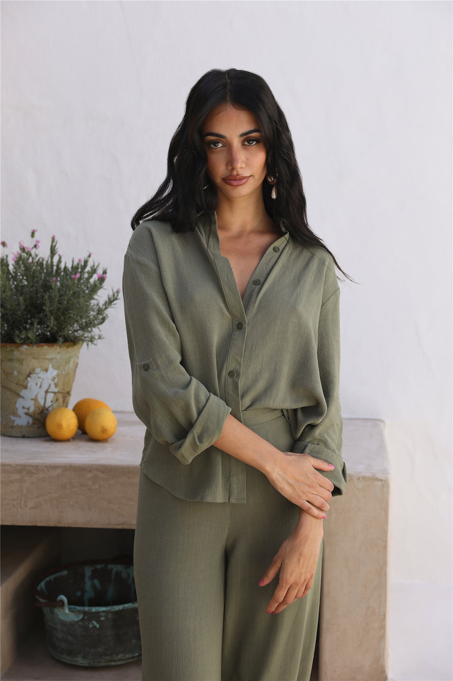 SEVEN WONDERS Kym Shirt Khaki-Seaa Fashion