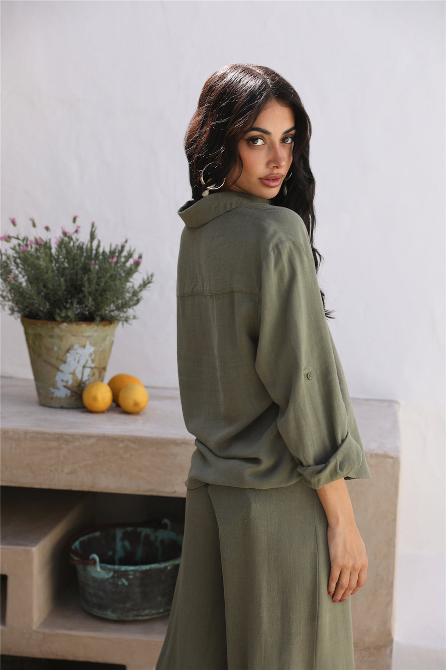 SEVEN WONDERS Kym Shirt Khaki-Seaa Fashion