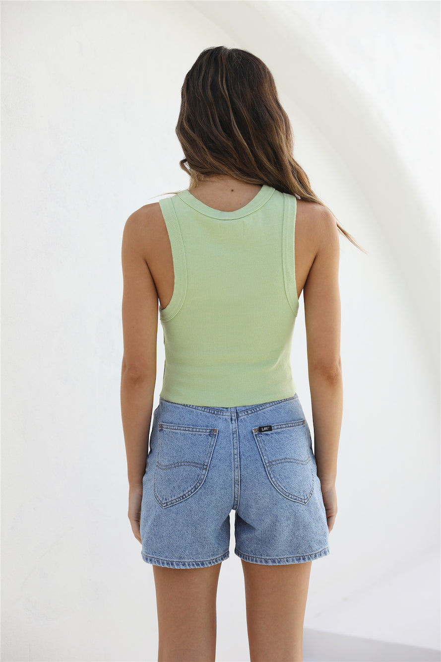 ABRAND A Heather Singlet Faded Fluro Green-Seaa Fashion