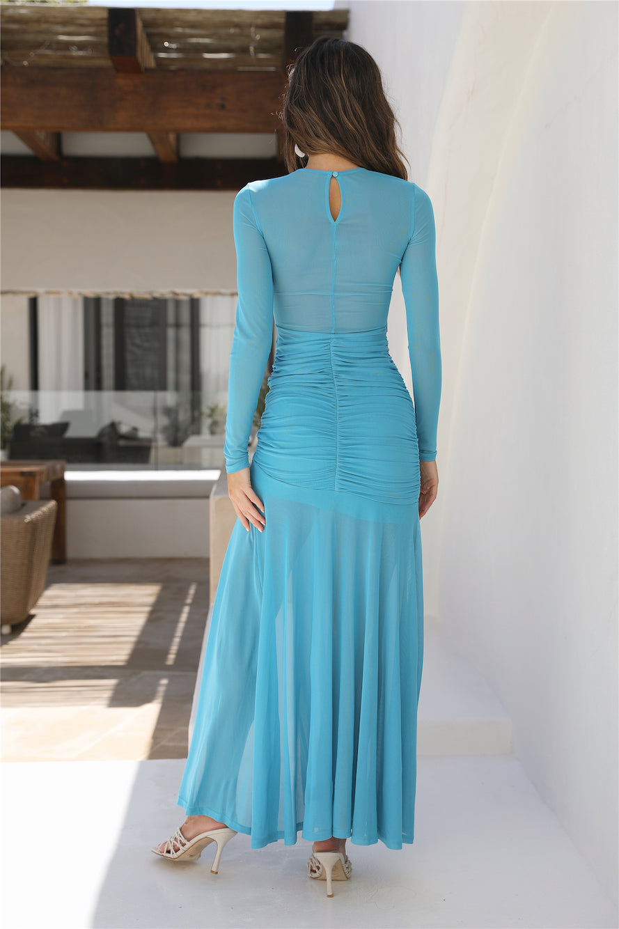 RUNAWAY THE LABEL Olivia Maxi Dress Cyan-Seaa Fashion