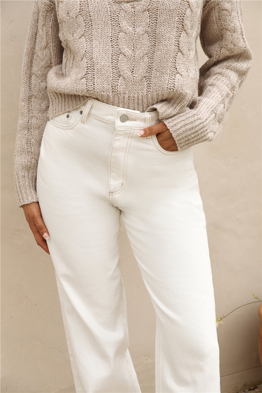 LEE High Baggy Jean Organic White-Seaa Fashion