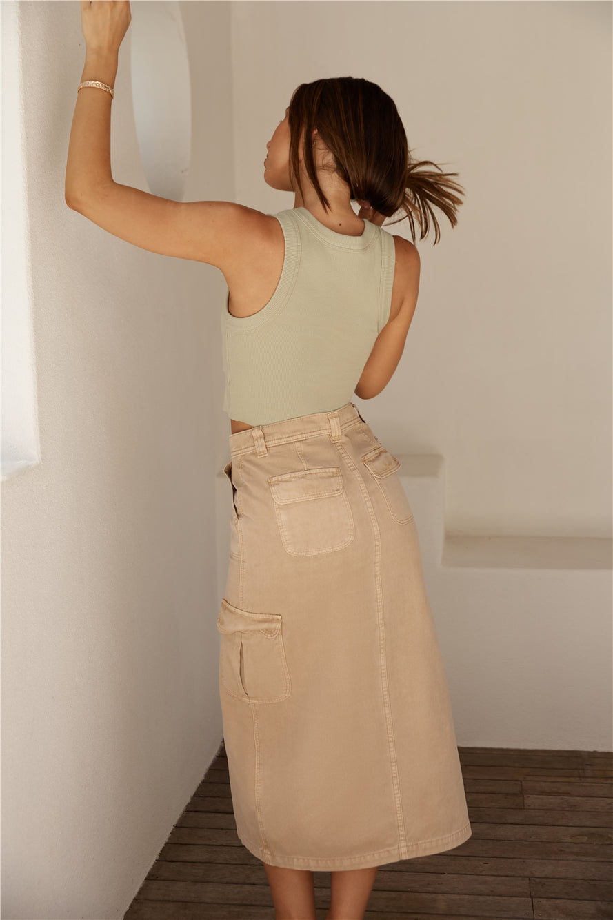 ABRAND 99 Low Maxi Skirt Cargo Oat-Seaa Fashion