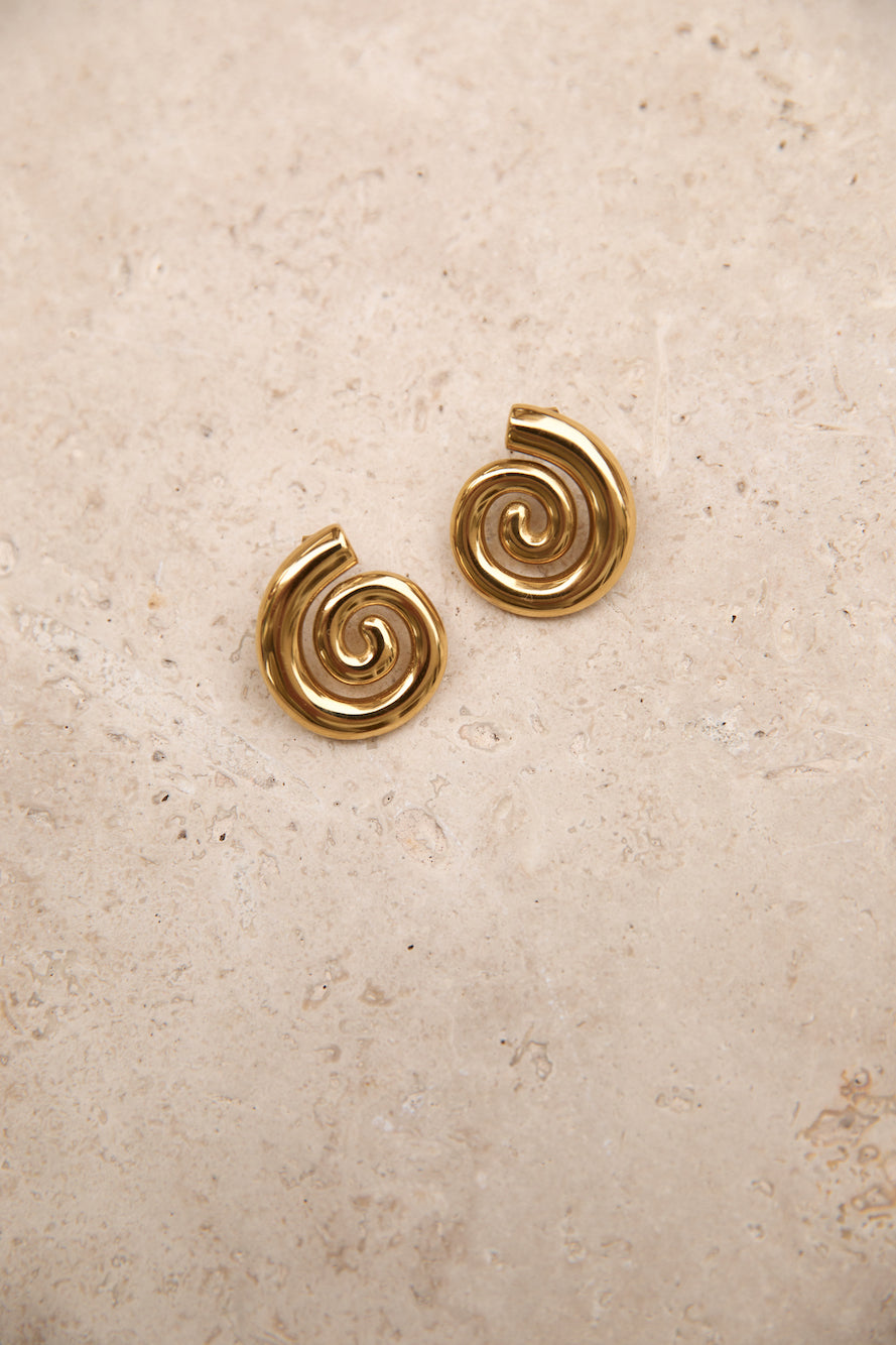 18k Gold Plated Around Cities Earrings Gold-Seaa Fashion