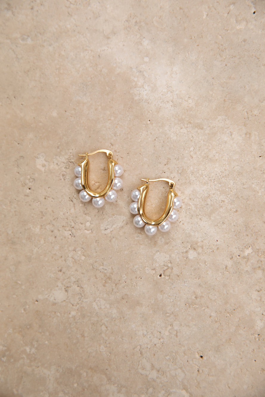 18k Gold Plated Caribbean Hoop Earrings Gold-Seaa Fashion