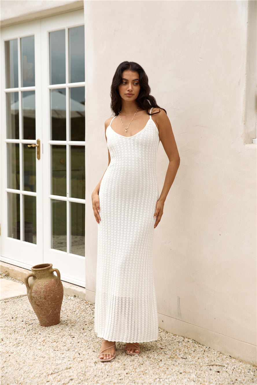 Soft Sand Knit Maxi Dress White-Seaa Fashion