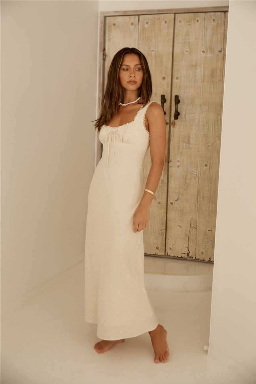 Lemon Squeeze Maxi Dress Beige-Seaa Fashion