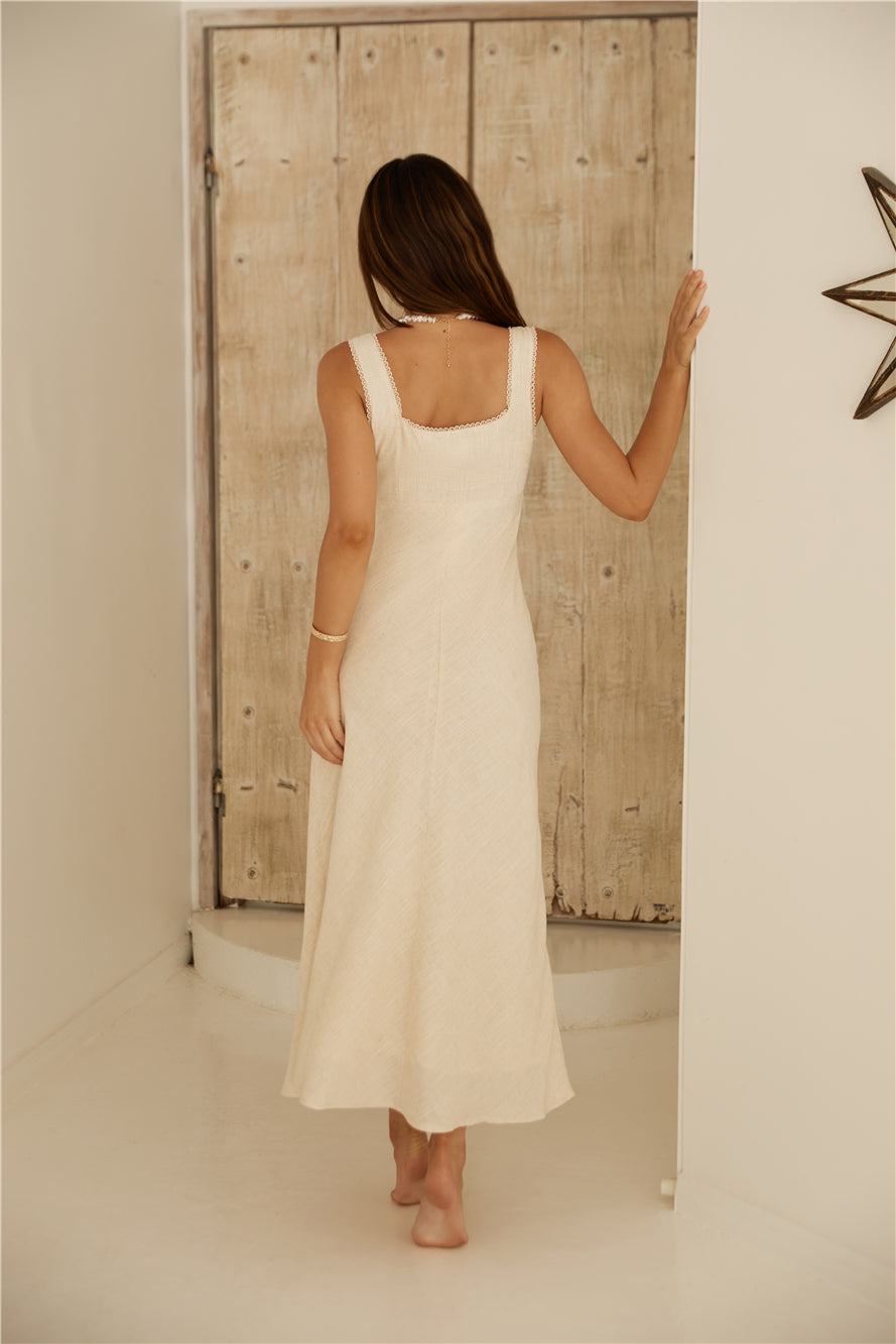 Lemon Squeeze Maxi Dress Beige-Seaa Fashion