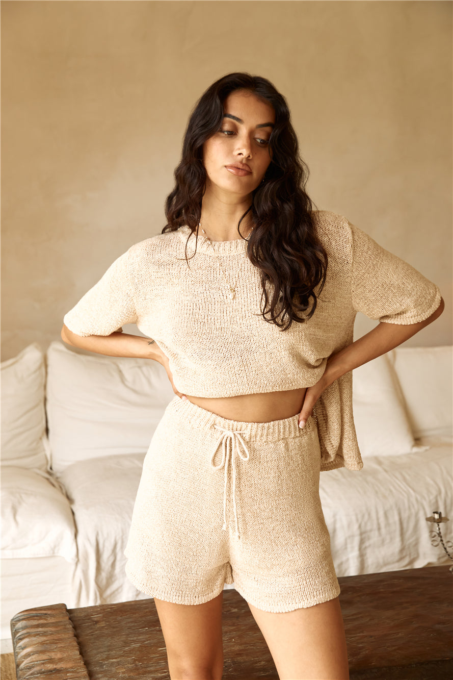 Breakfast In Bed Knit Set Beige-Seaa Fashion