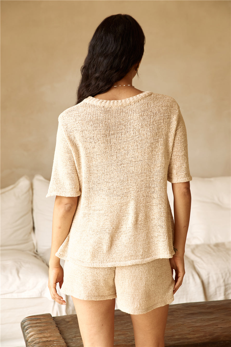 Breakfast In Bed Knit Set Beige-Seaa Fashion