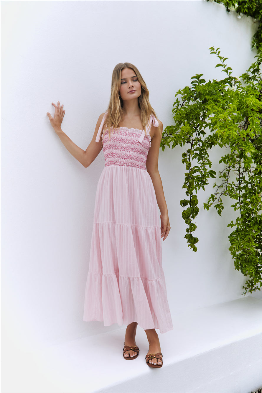 Sweet Whispers Maxi Dress Pink-Seaa Fashion