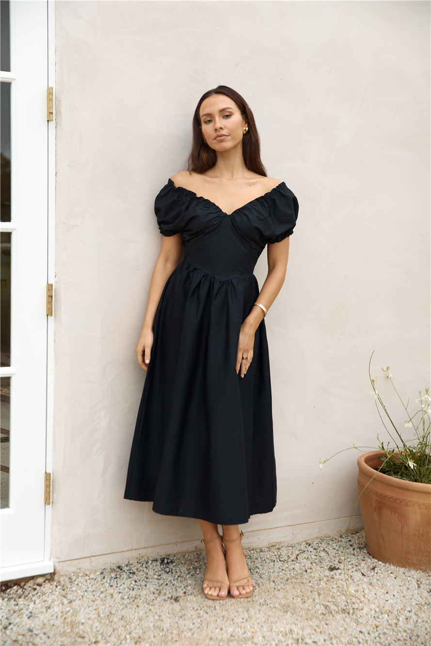 Upon A Dream Midi Dress Black-Seaa Fashion