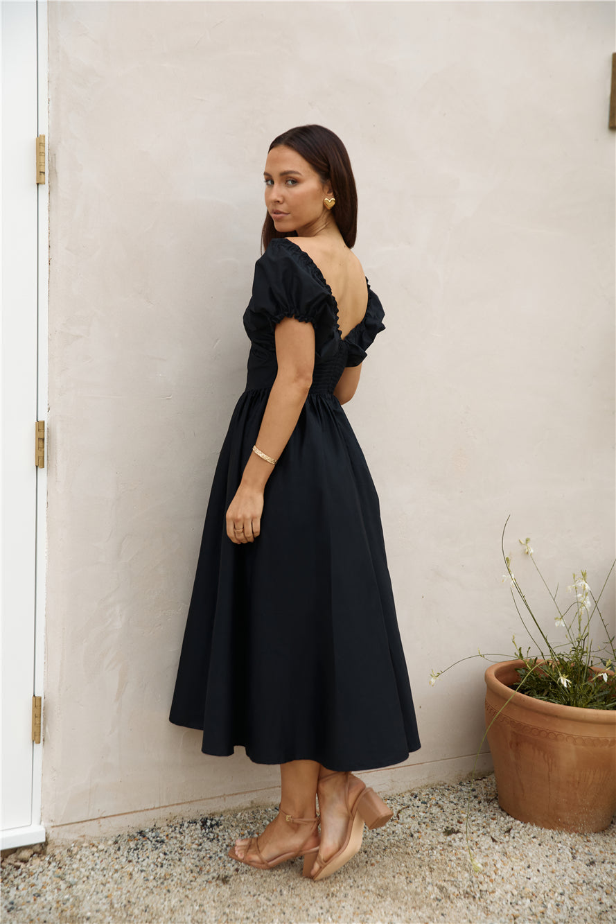 Upon A Dream Midi Dress Black-Seaa Fashion