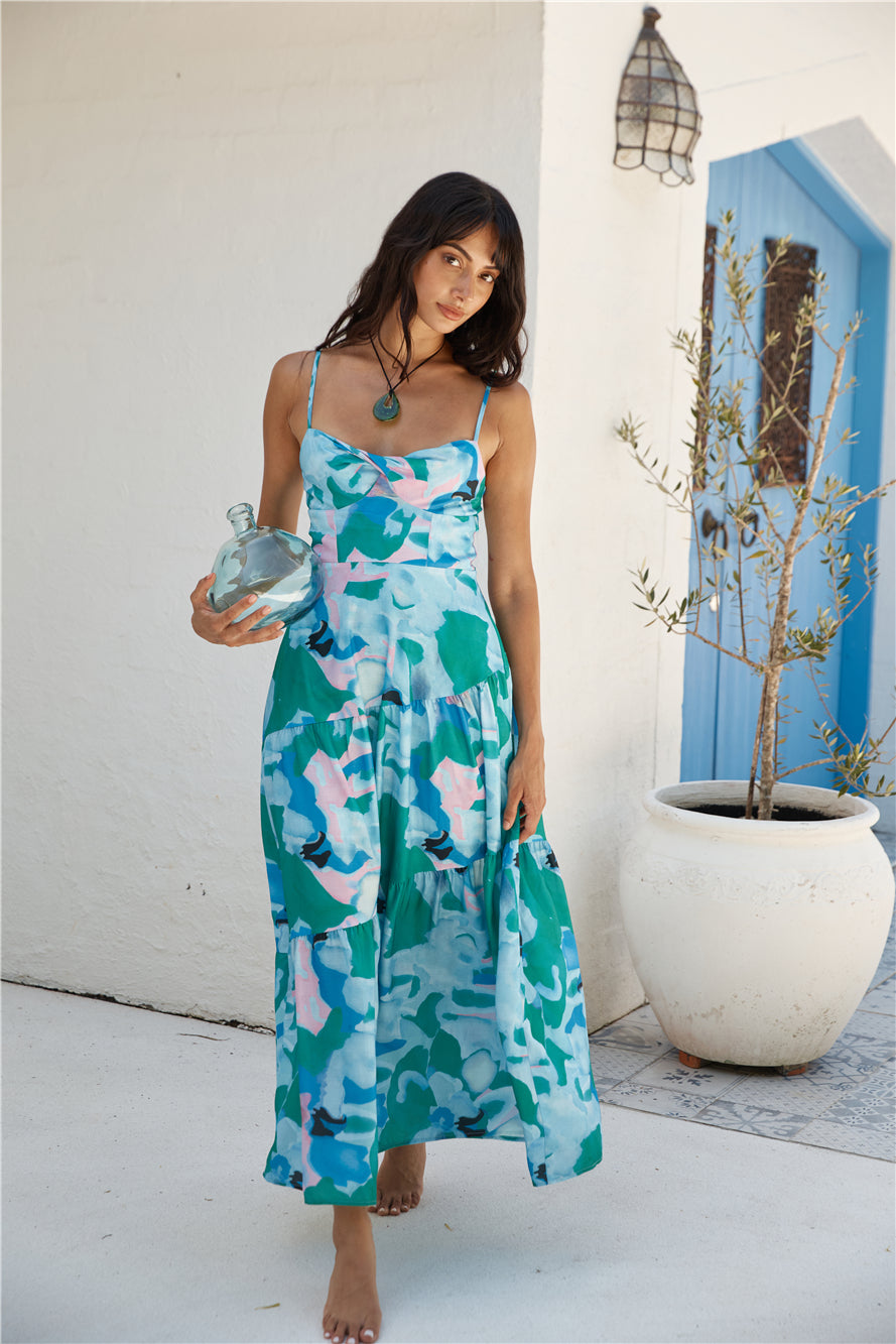 Aurora Lights Maxi Dress Blue-Seaa Fashion