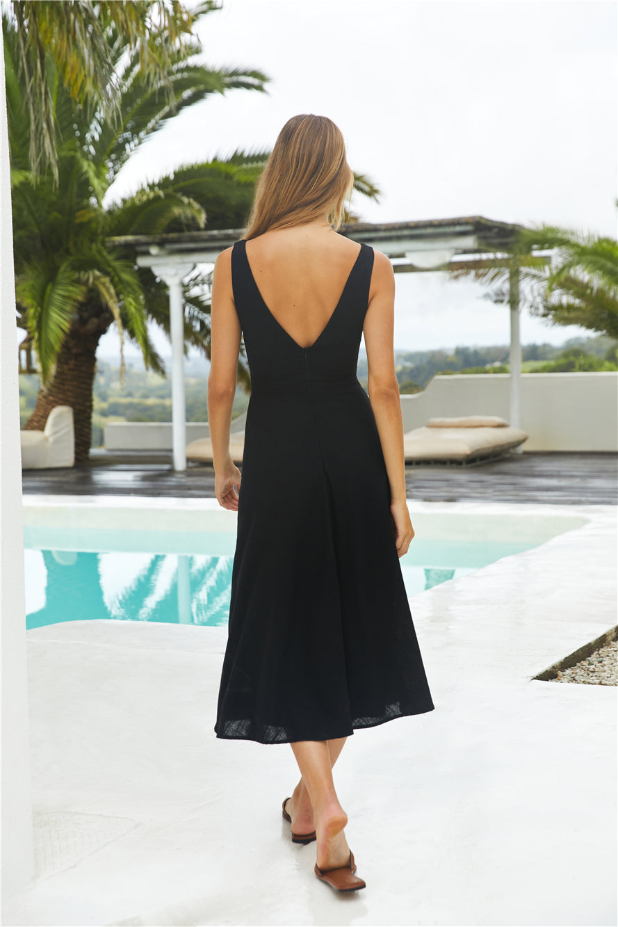 Soft Silhouette Maxi Dress Black-Seaa Fashion