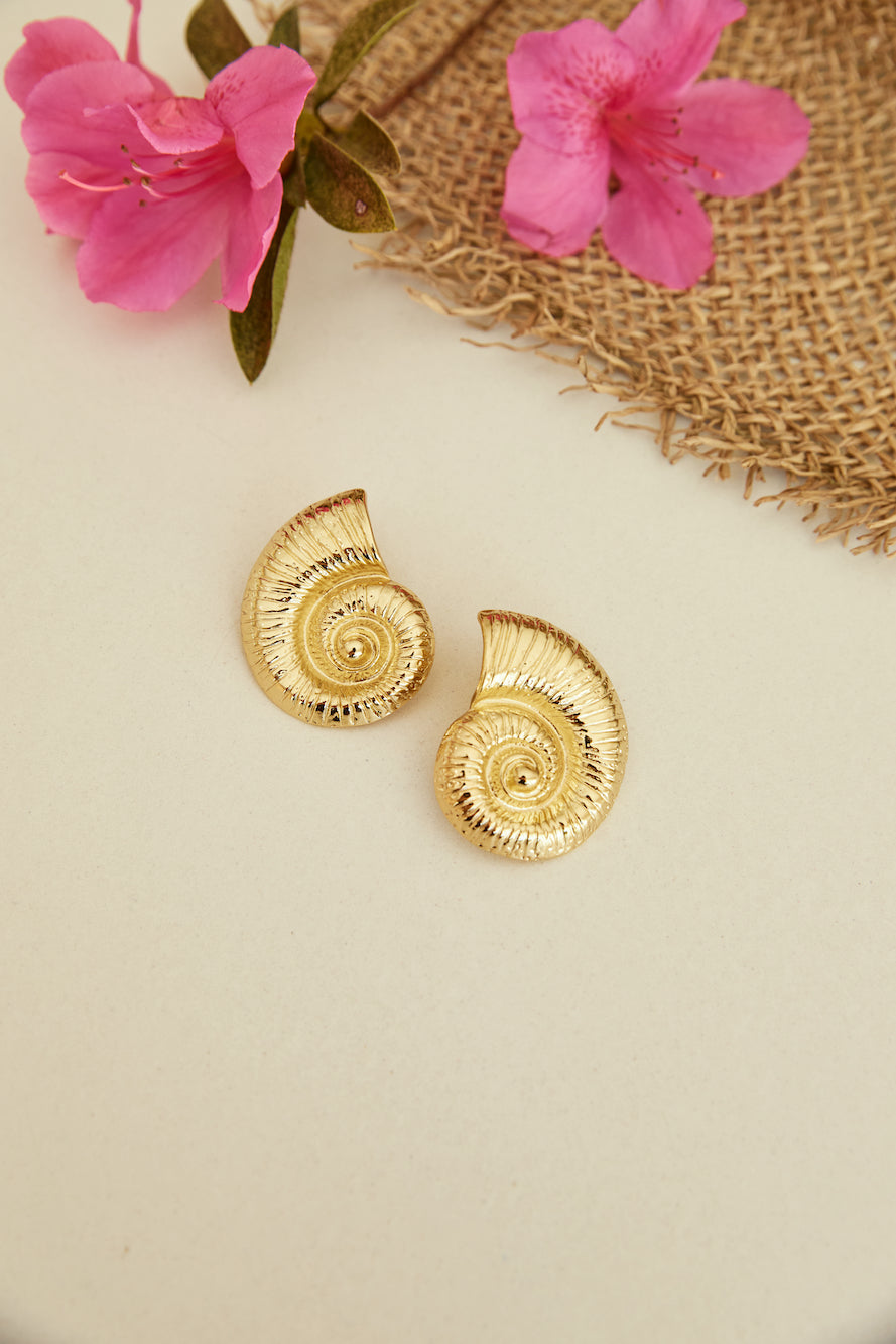 18k Gold Plated Shells Of The Sea Earrings-Seaa Fashion