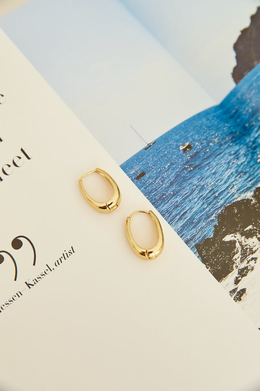 18k Gold Plated Lagoon Dip Hoop Earrings Gold-Seaa Fashion