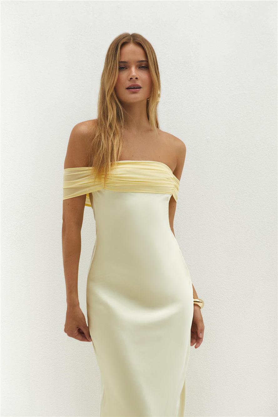 Cleo Cove Strapless Maxi Dress Butter Yellow-Seaa Fashion