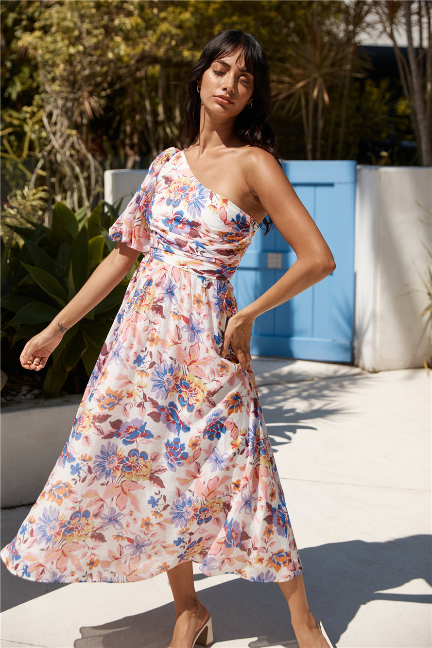 Chin Up One Shoulder Maxi Dress Purple-Seaa Fashion