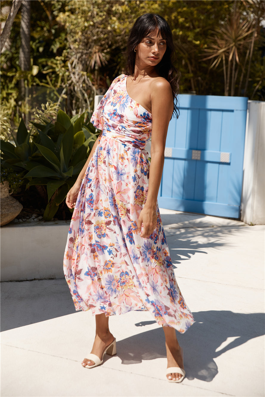 Chin Up One Shoulder Maxi Dress Purple-Seaa Fashion