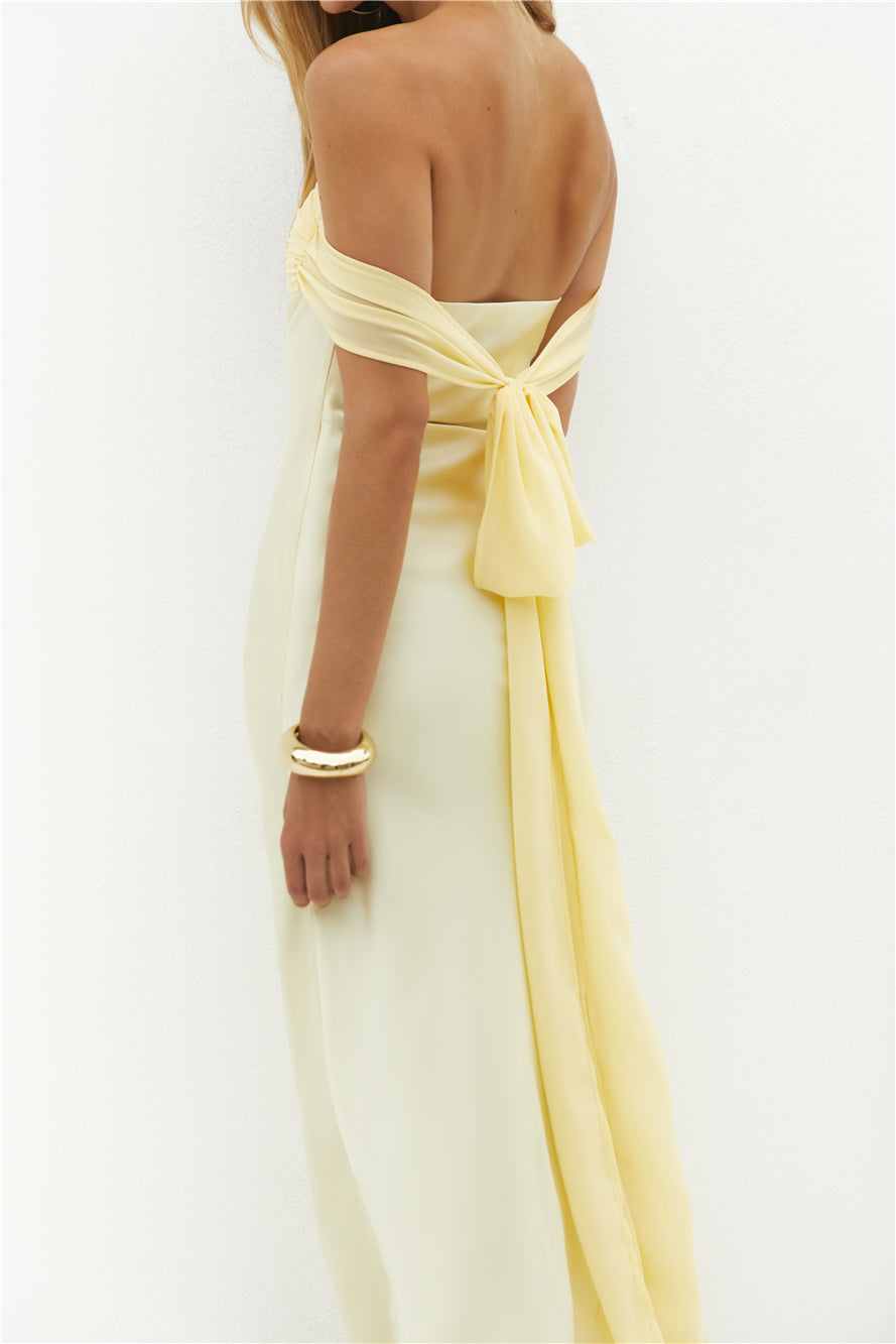 Cleo Cove Strapless Maxi Dress Butter Yellow-Seaa Fashion