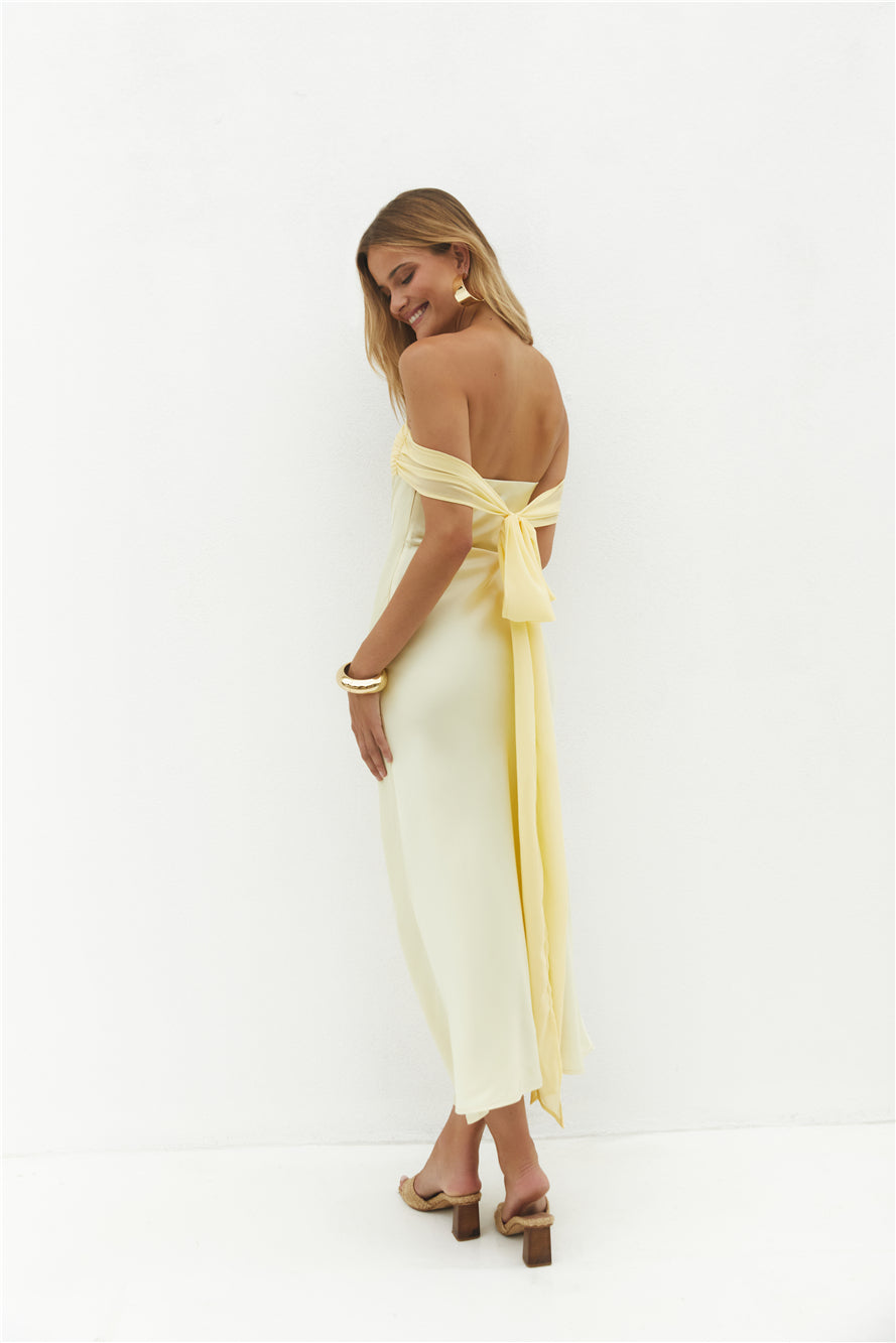 Cleo Cove Strapless Maxi Dress Butter Yellow-Seaa Fashion