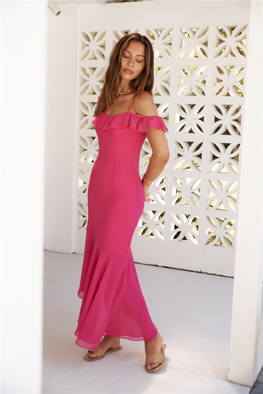 CHARLIE HOLIDAY Alexandra Maxi Dress Fuchsia-Seaa Fashion