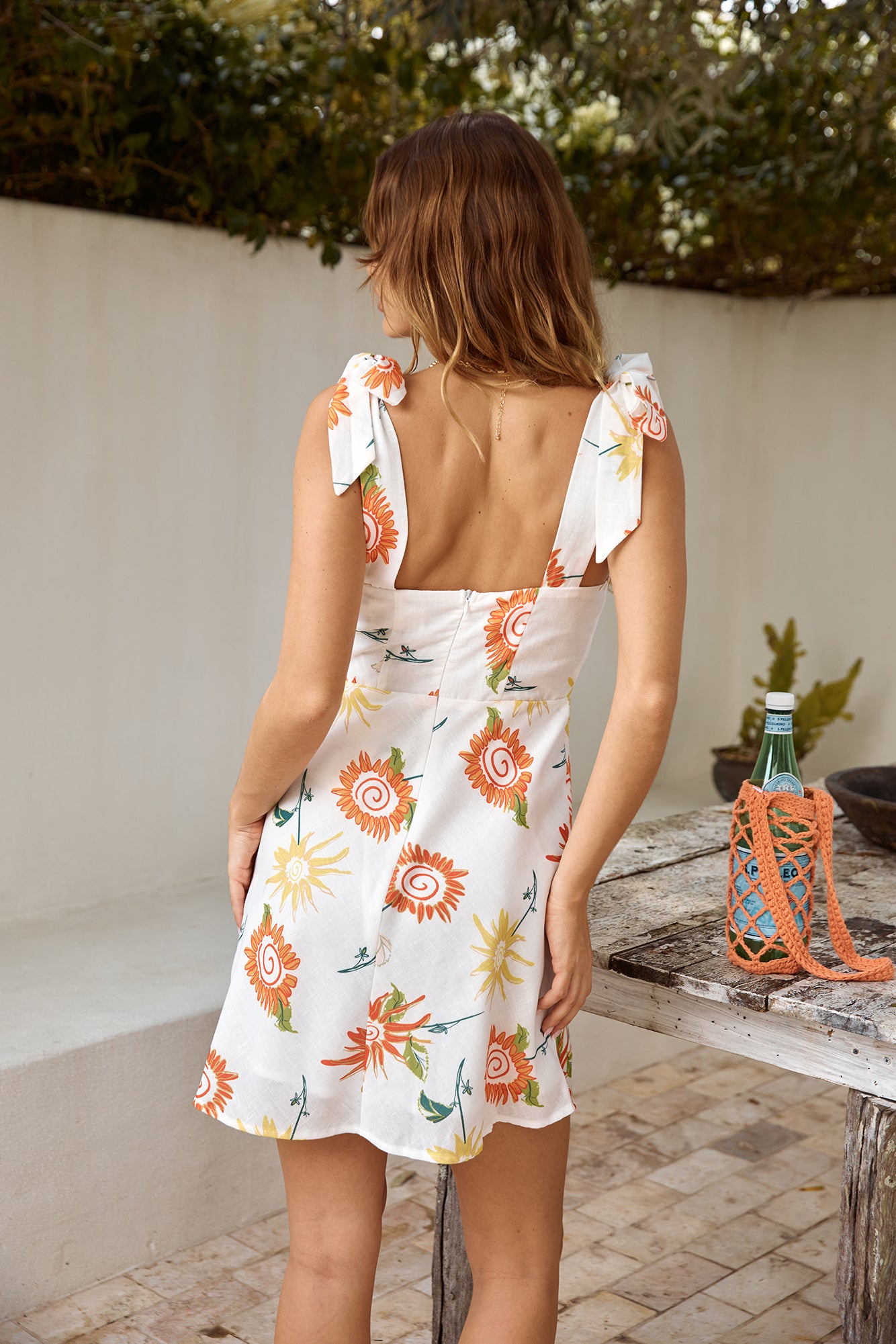 Sunshine Serenity Linen Mini Dress Orange-Seaa Fashion