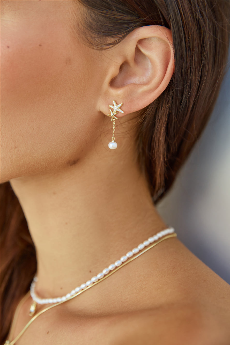 18k Gold Plated Magic Jewels Earrings Gold-Seaa Fashion