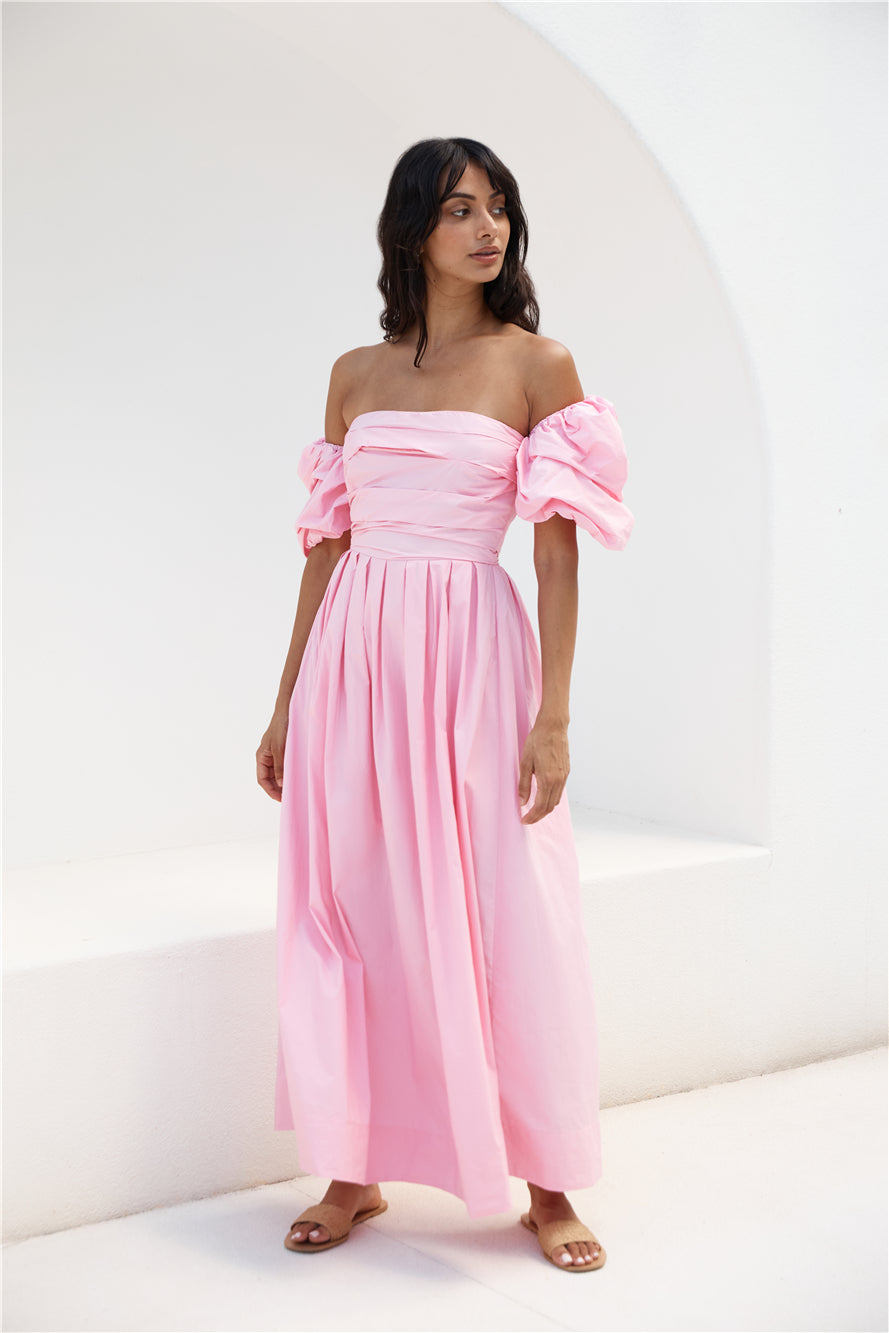 Bella Off-Shoulder Maxi Dress Pink-Seaa Fashion