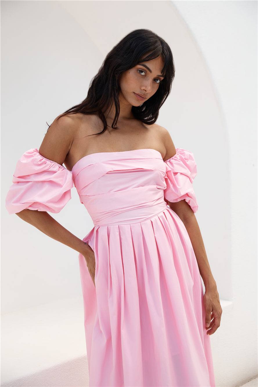Bella Off-Shoulder Maxi Dress Pink-Seaa Fashion