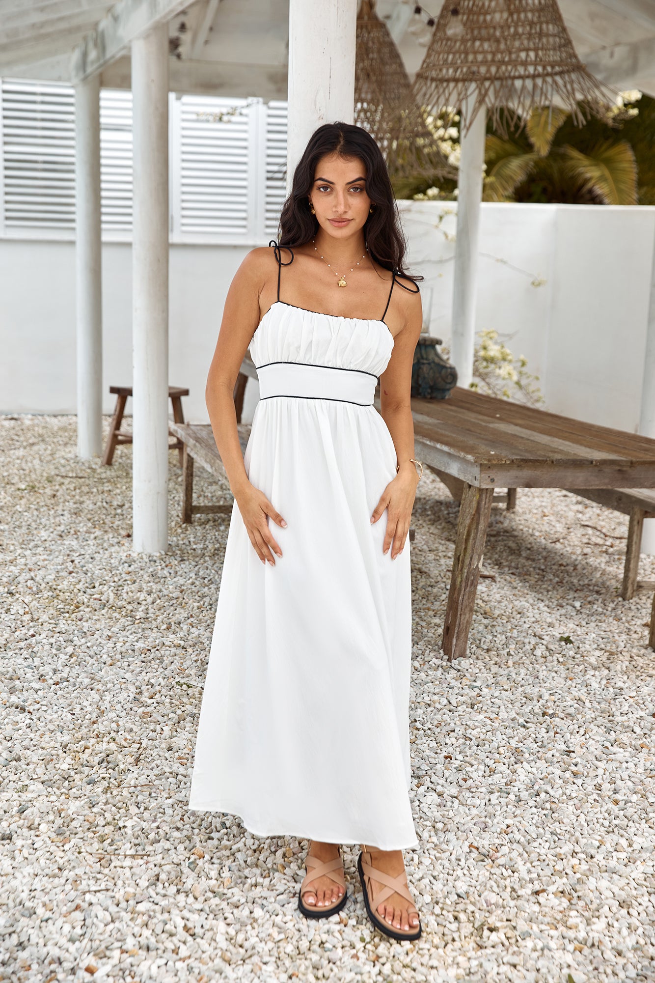Across The River Maxi Dress White-Seaa Fashion