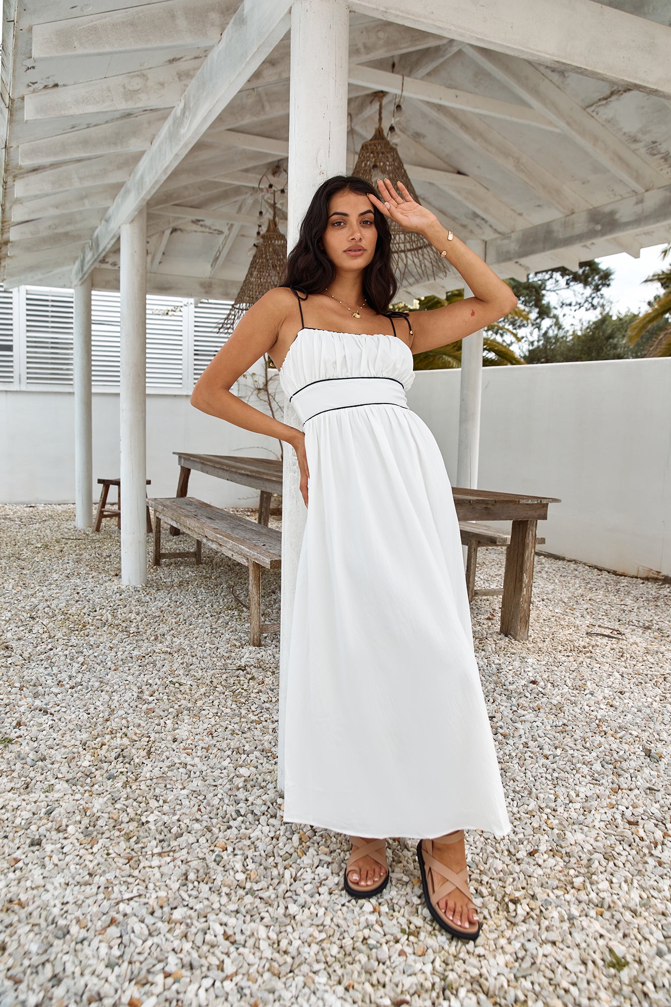 Across The River Maxi Dress White-Seaa Fashion