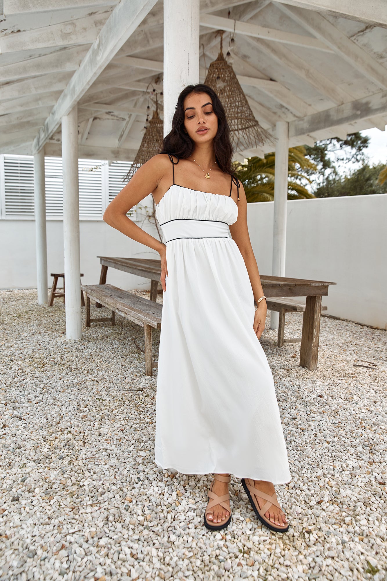 Across The River Maxi Dress White-Seaa Fashion