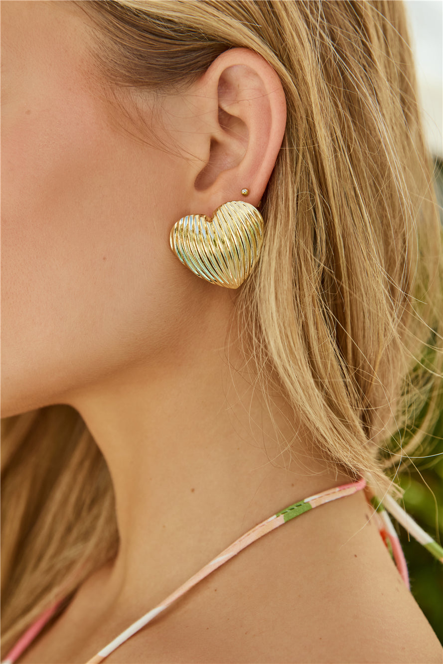 18k Gold Plated Ocean Kiss Earrings Gold-Seaa Fashion