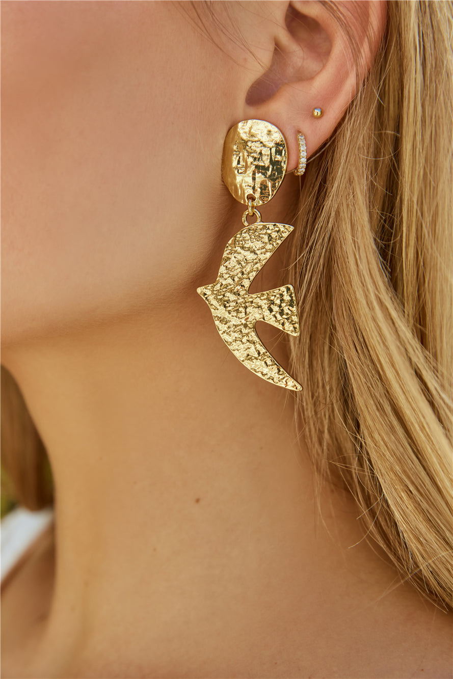 Love Bird Earrings Gold-Seaa Fashion