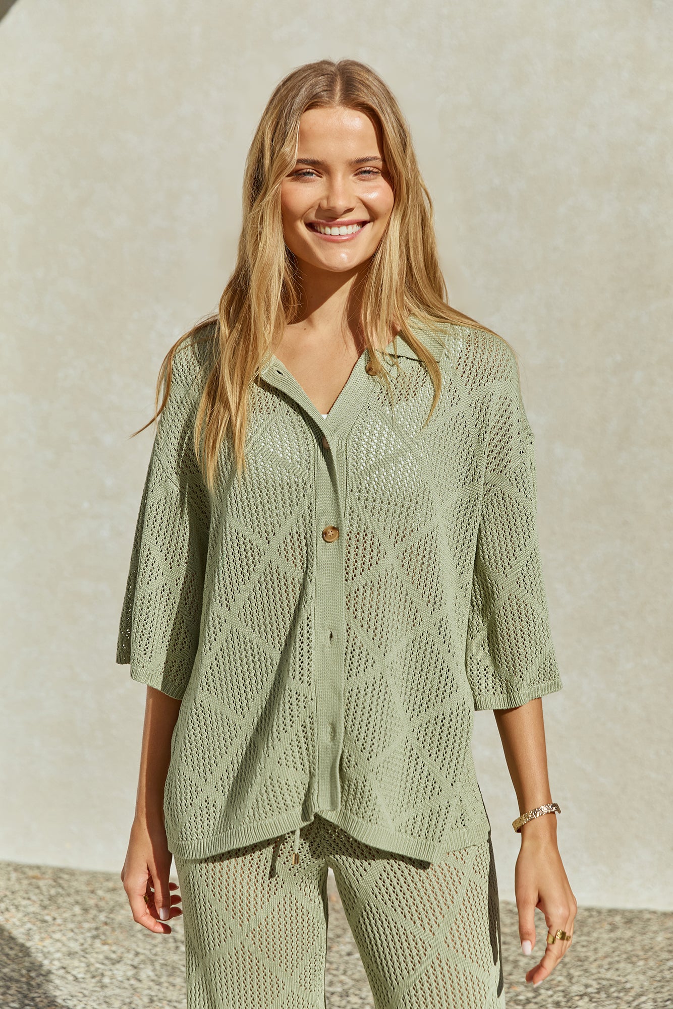 Coral Sands Top Green-Seaa Fashion