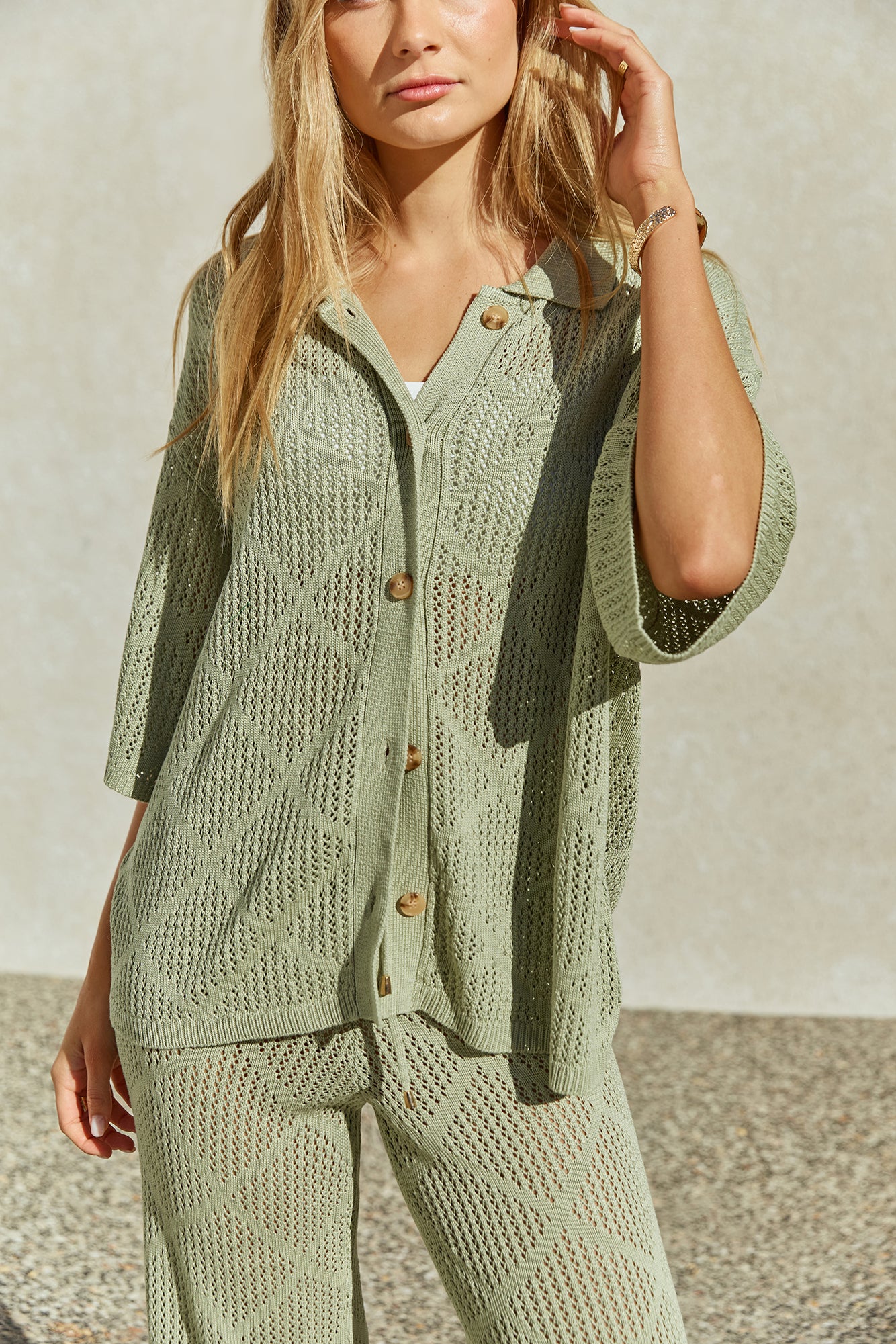 Coral Sands Top Green-Seaa Fashion