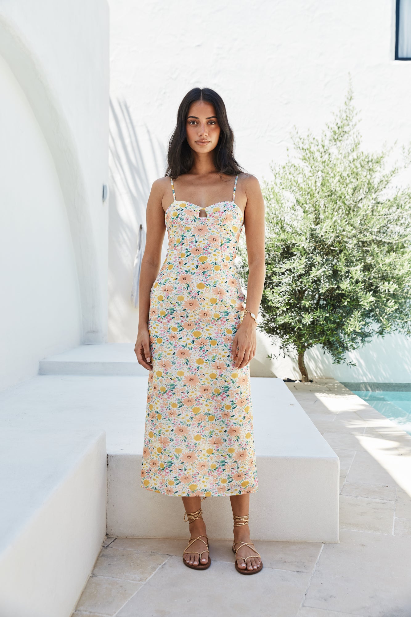 Sunset Promises Midi Dress Orange-Seaa Fashion