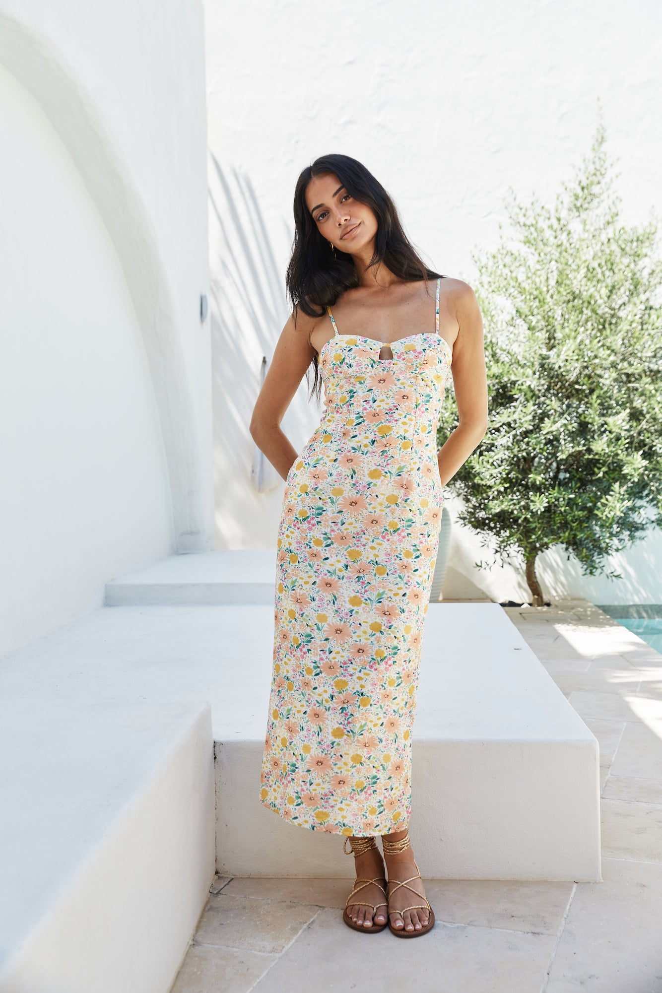 Sunset Promises Midi Dress Orange-Seaa Fashion